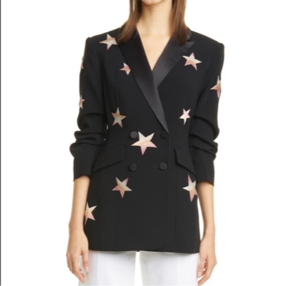Cinq A Sept Lila Embroidered Star Black Blazer Jacket Size 2 New with tags - Picture 2 of 10